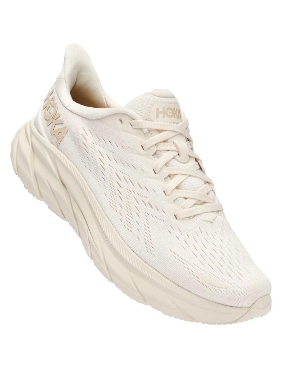 HOKA One One Clifton 8 Running Shoes Eggnog Shifting Sand 8.5 - Picture 4 of 13